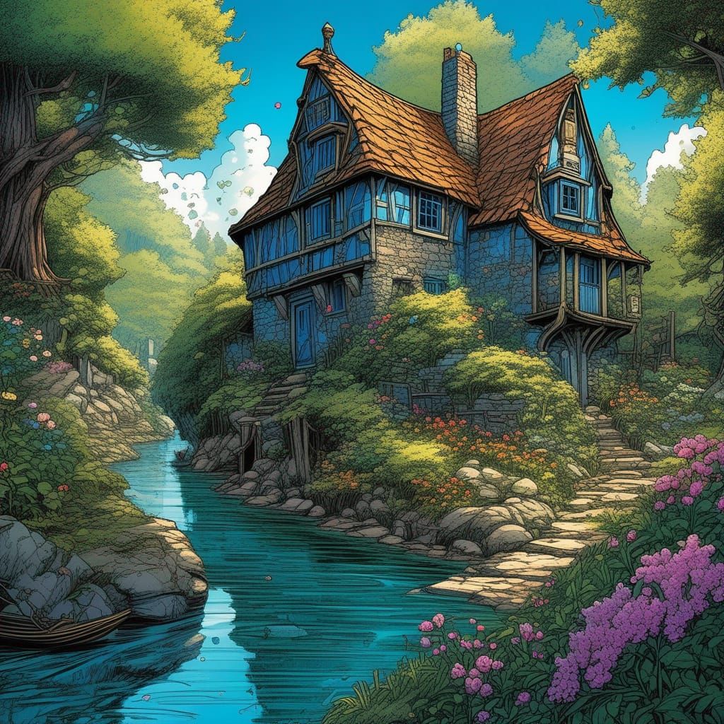 Fairycore Medieval City by River