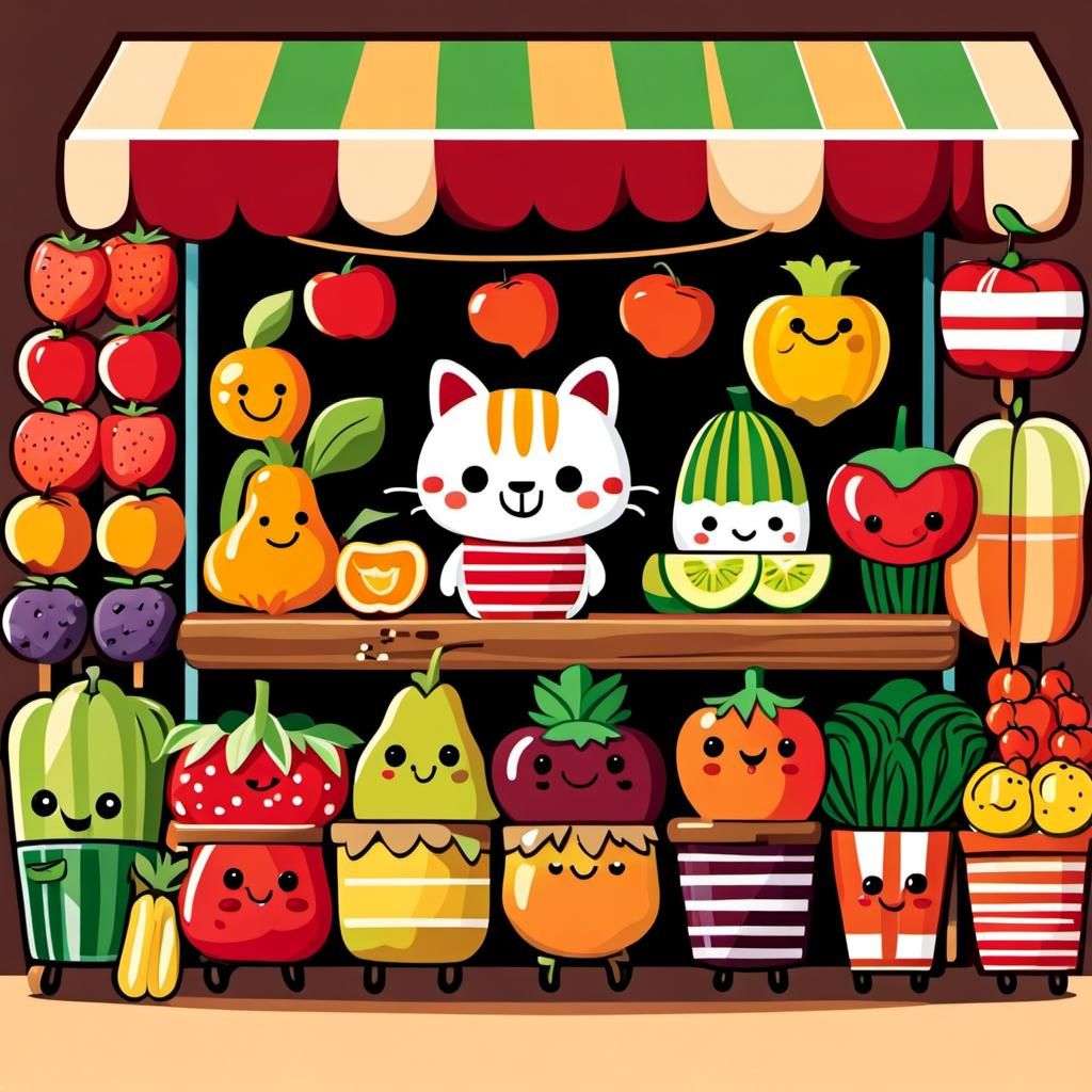 Chibi Kawaii Market of Happy Produce