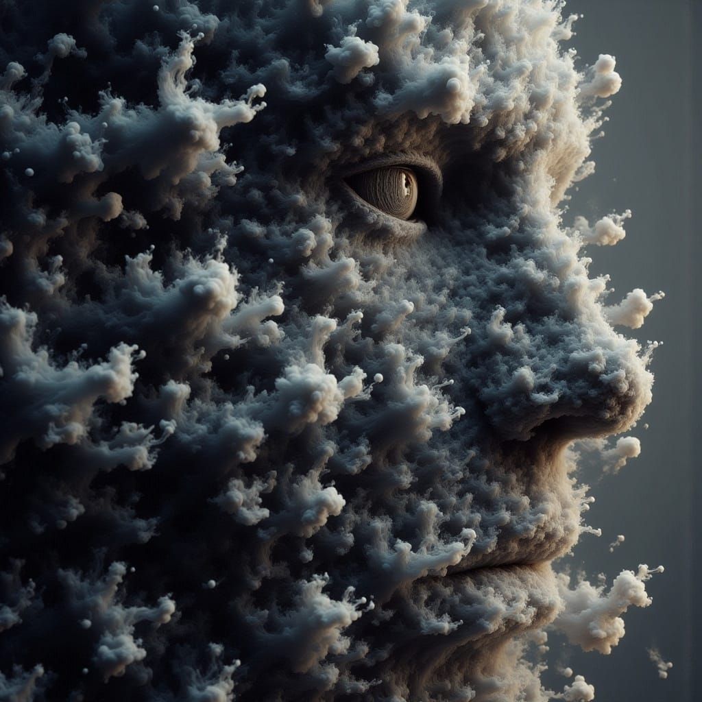 Surreal Portrait in Neon Cyberpunk Style