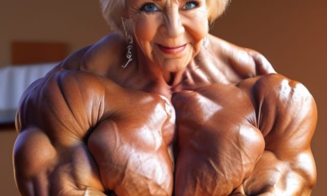Muscular Bodybuilder Grandma with Ripped Physique