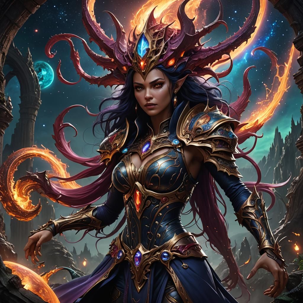 Cosmic Devourer: Fantastical Concept Art in Deep Color