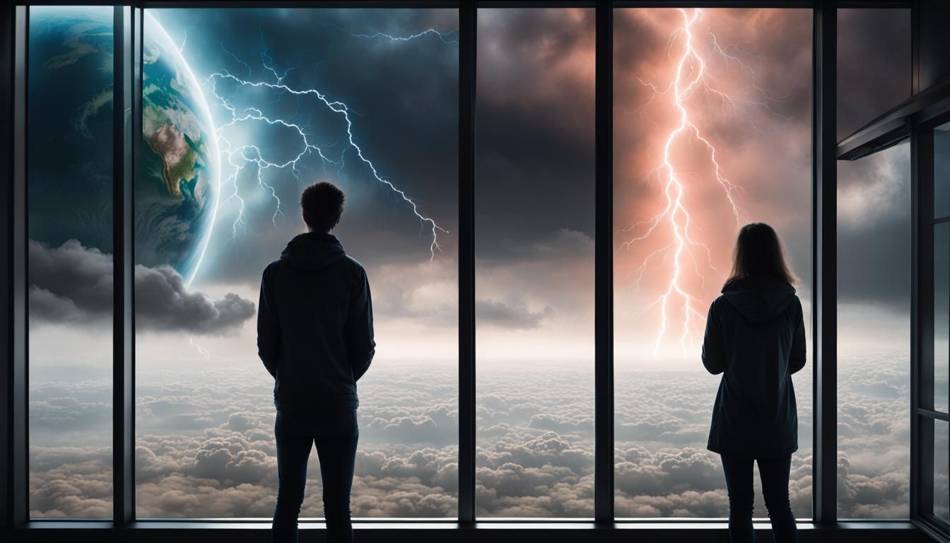 Couple Observes Alien Storm Through Window