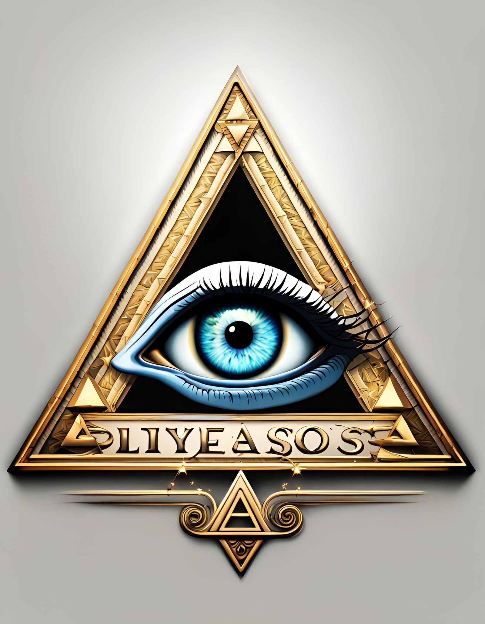 Mystical Eye of Providence in Neon Style