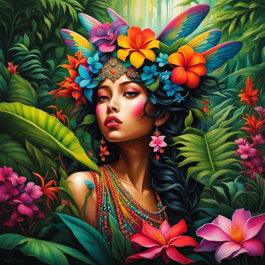 Filipino Flower Fairy in Secret Tropical Garden