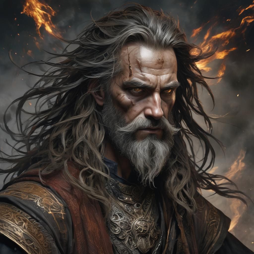 Poet in Mourning: Hyperrealistic Splash Art