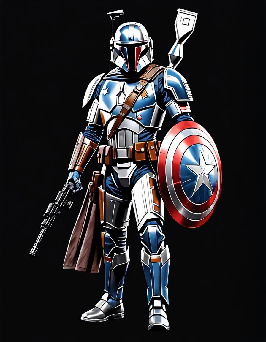 Mandalorian Captain America Fusion Concept Art