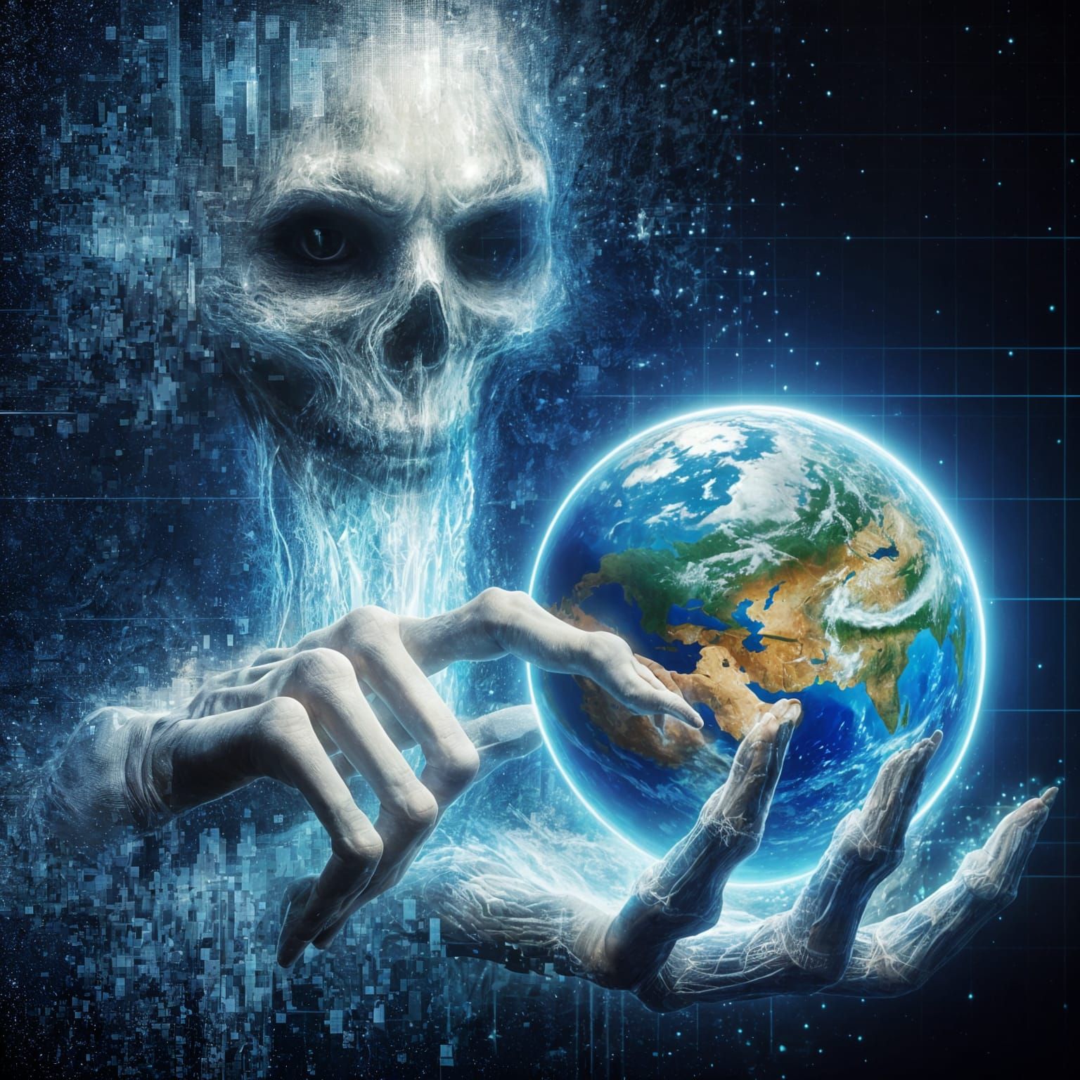 Death Holds Earth: A Holographic, Pixelated Vision