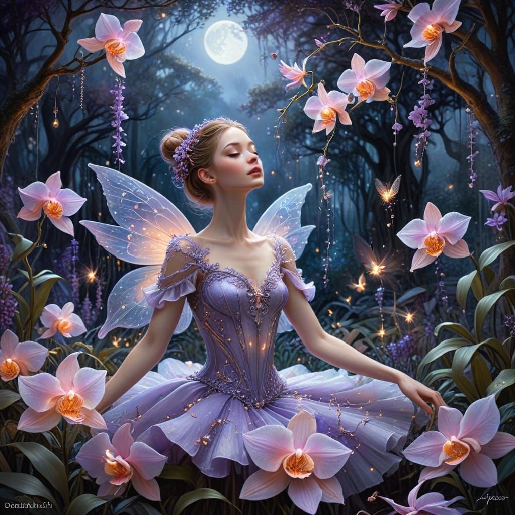 Dreamy Ballerina in Enchanted Grove