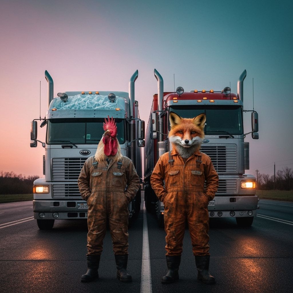 Rooster & Fox Truckers in Fiery & Icy Worlds