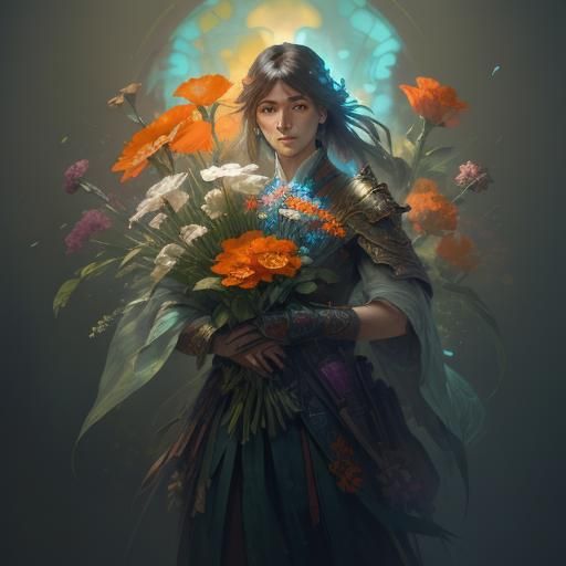 Blooming Flowers: Hyperdetailed Art Nouveau Concept