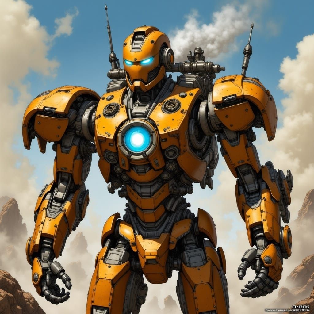 Steampunk Iron Man in Bronze and Brass Armor