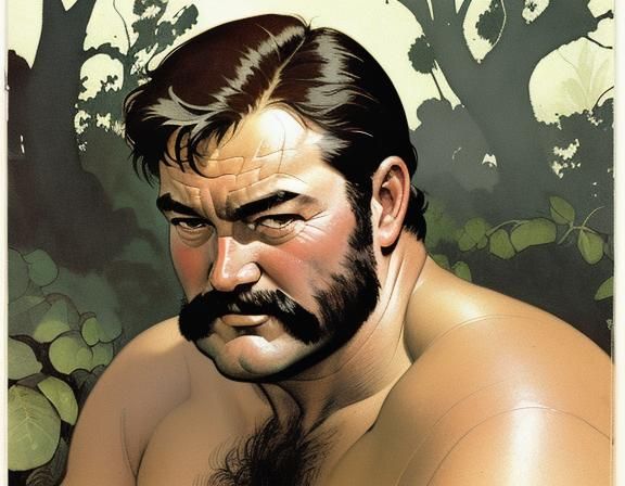 Ernest Hemingway among eucalyptus