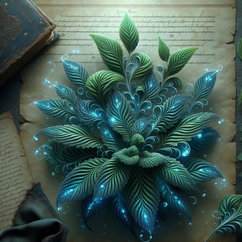 Magical Herb Profile in Medieval Fantasy Style