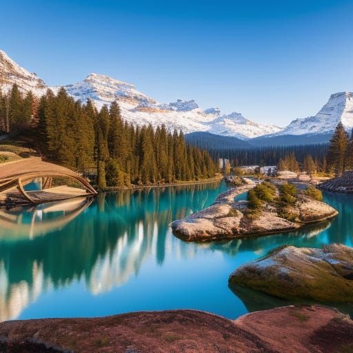 Elysian Arc Suspension Bridge with Flowing Curve