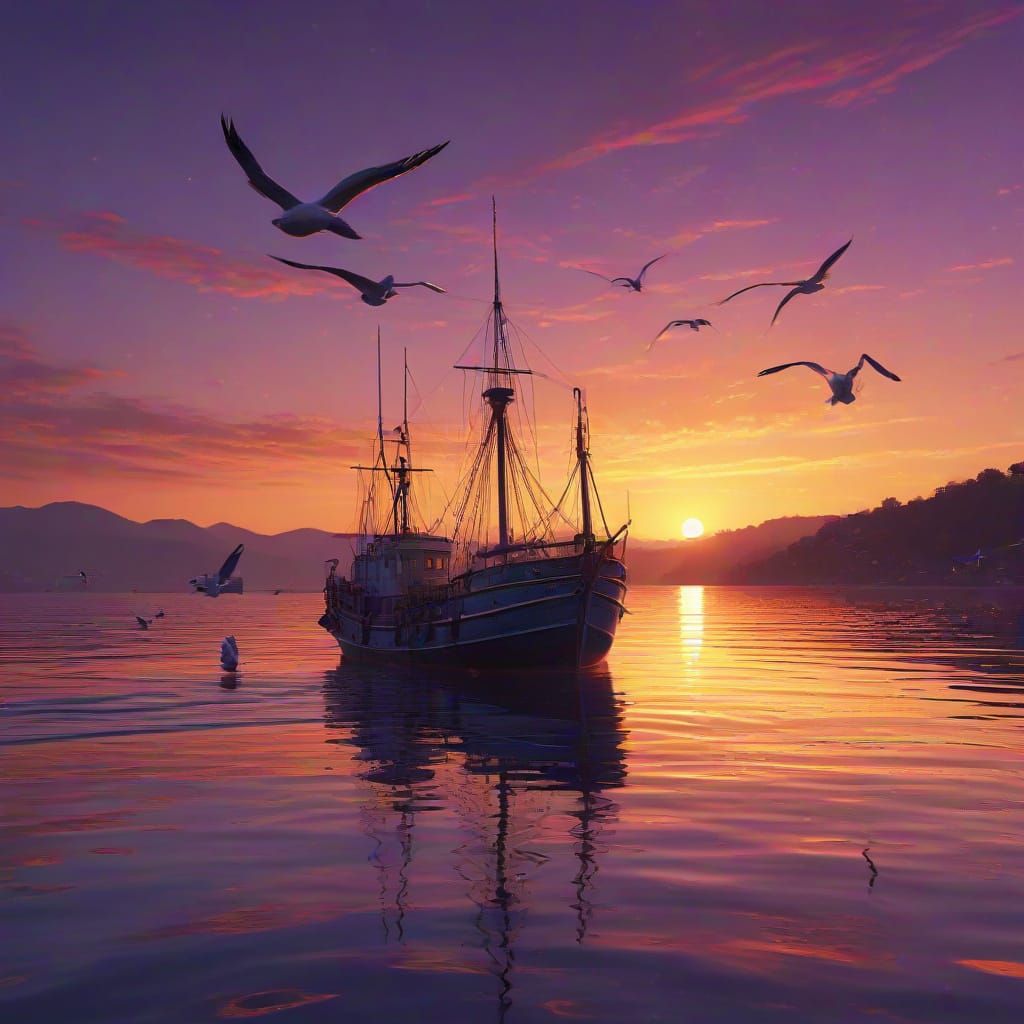 Twilight Serenity: Hyperrealistic Splash Art