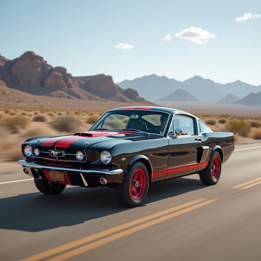 1966 Ford Mustang GT350 in Black and Red