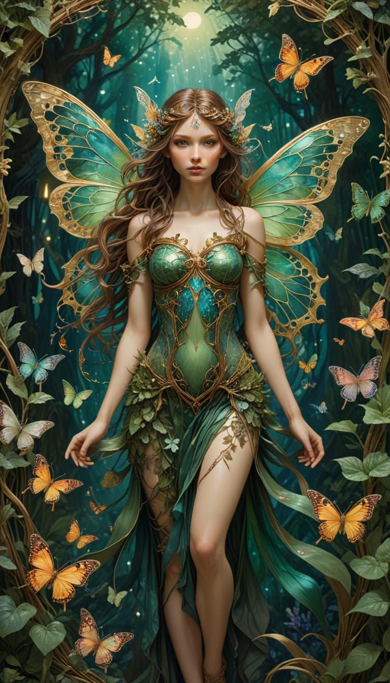 Fierce Fairy Queen Amidst Whispers of Nature