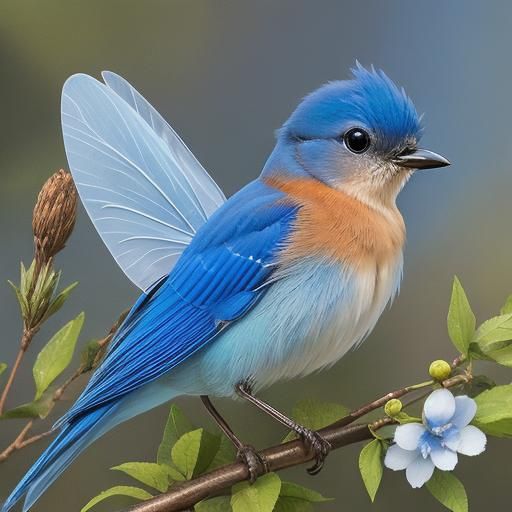 Enchanting Bluebird Fairy: A Whimsical Creation