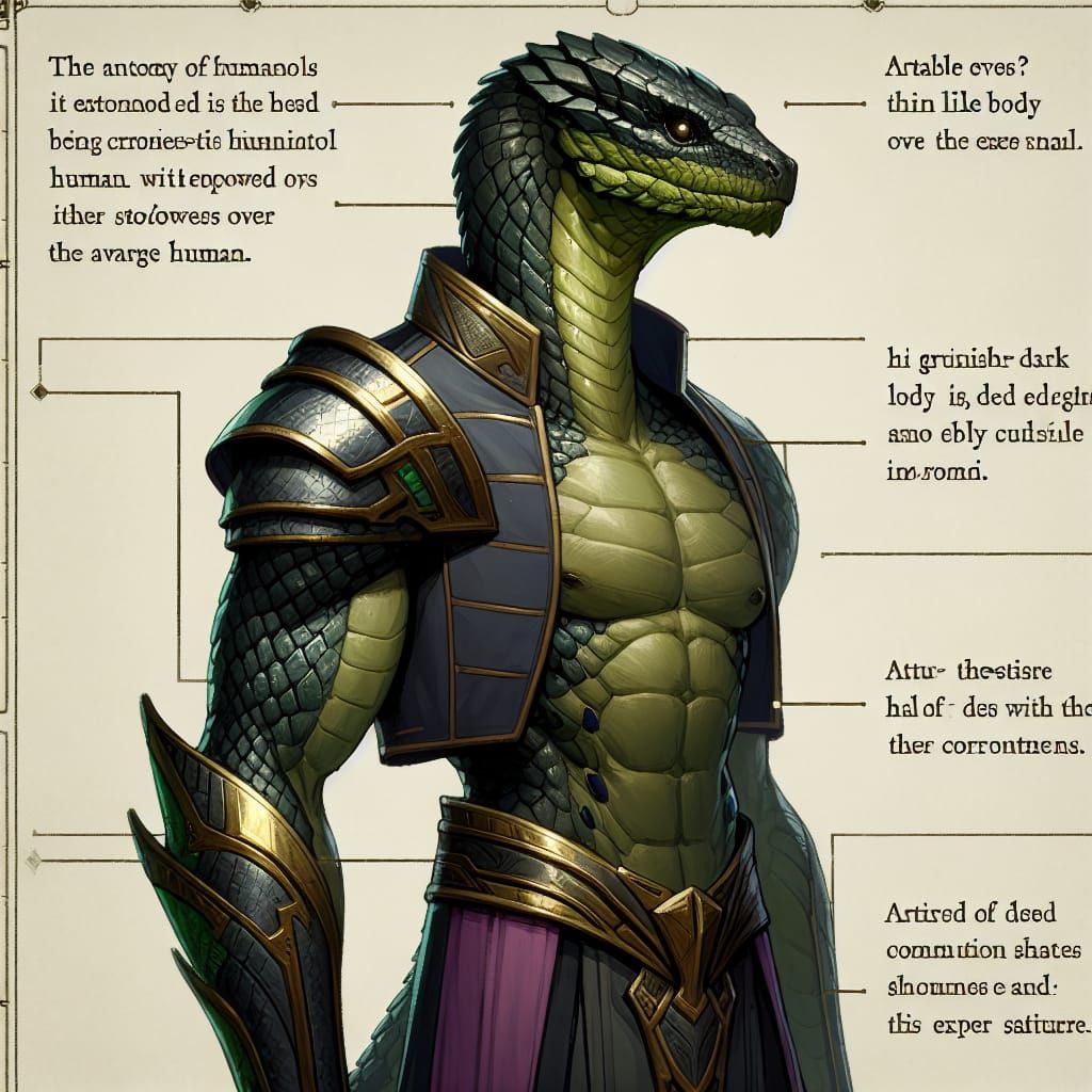 Gigantic Reptilian Warrior in Royal Armor
