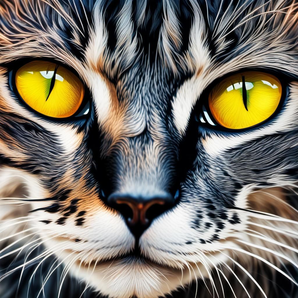 Hyperrealistic Cat with Intricate Details