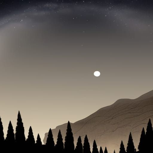 Moonlit Lake Reflects Night Sky