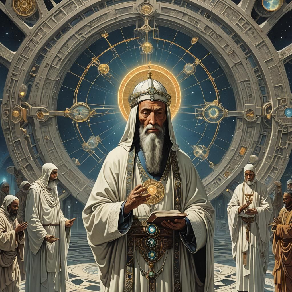 Futuristic Religious Iconography in Modern Style