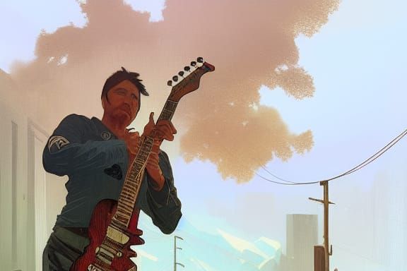 Cyberpunk Guitarist in 8k Resolution