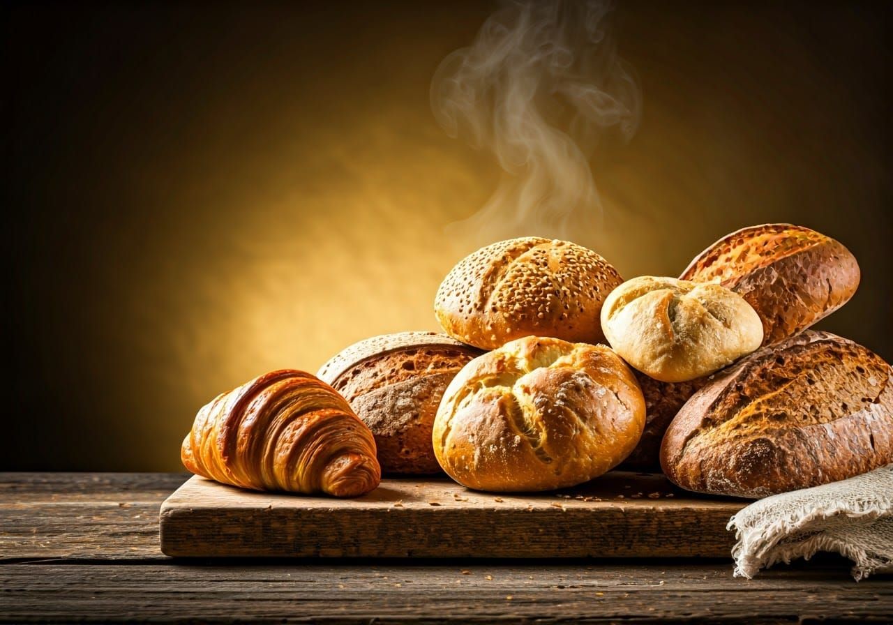 Traditional German Bakery Scene in Folk-Art Style