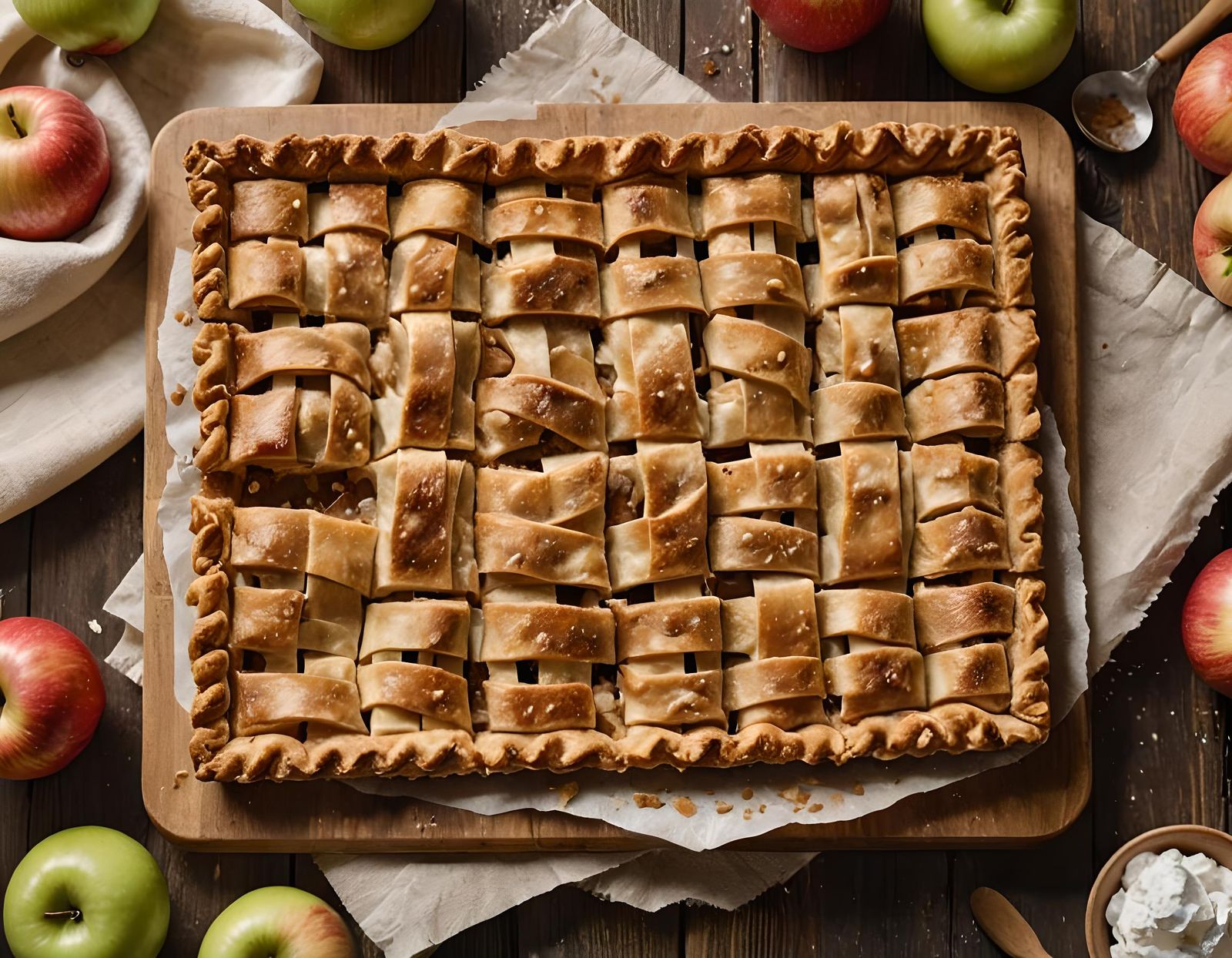 Flaky Apple Pie Bars with Lattice Crust