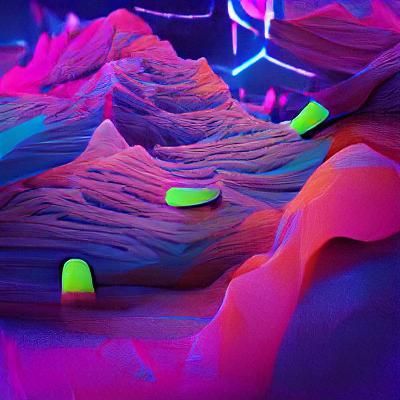 Neon Valley Digital Rendering at Night