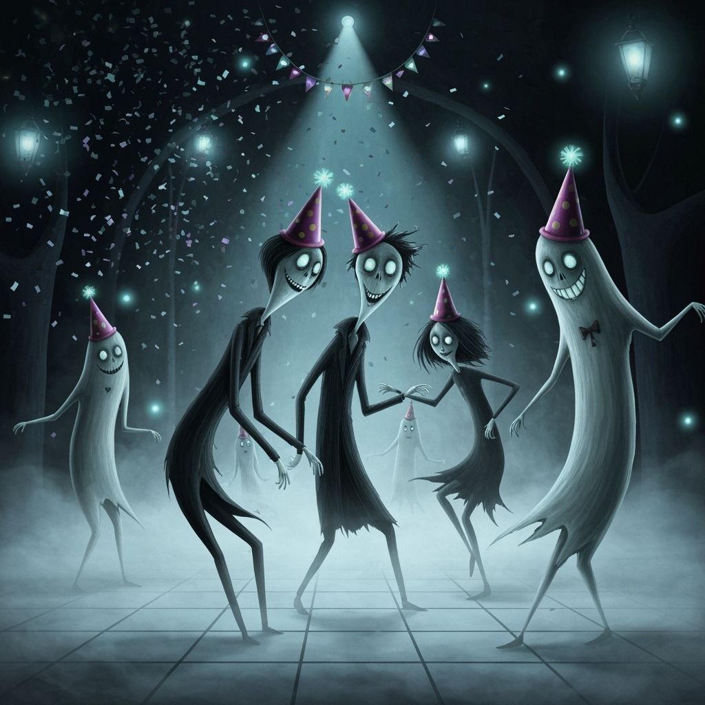 Haunted New Year's Ball with Ghostly Revelers