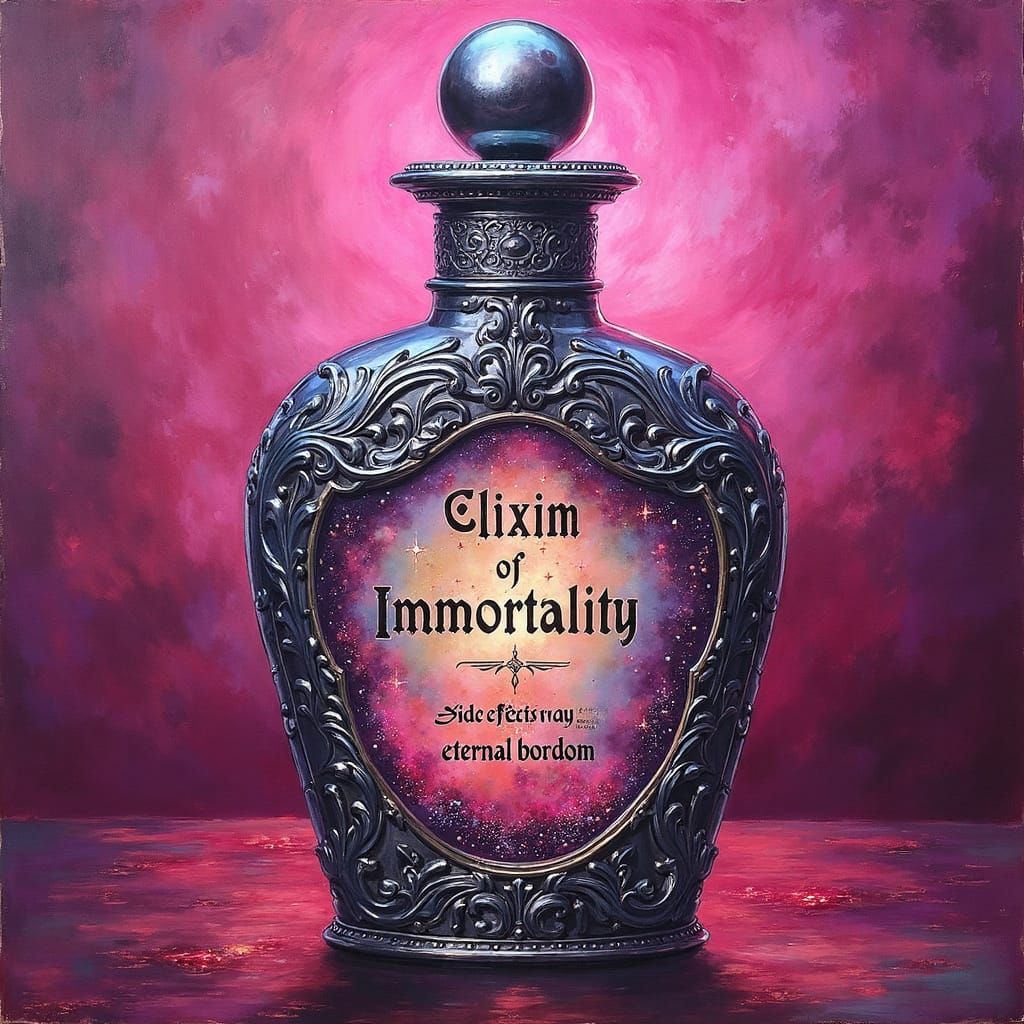 Elixir of Immortality in Chrome Bottle