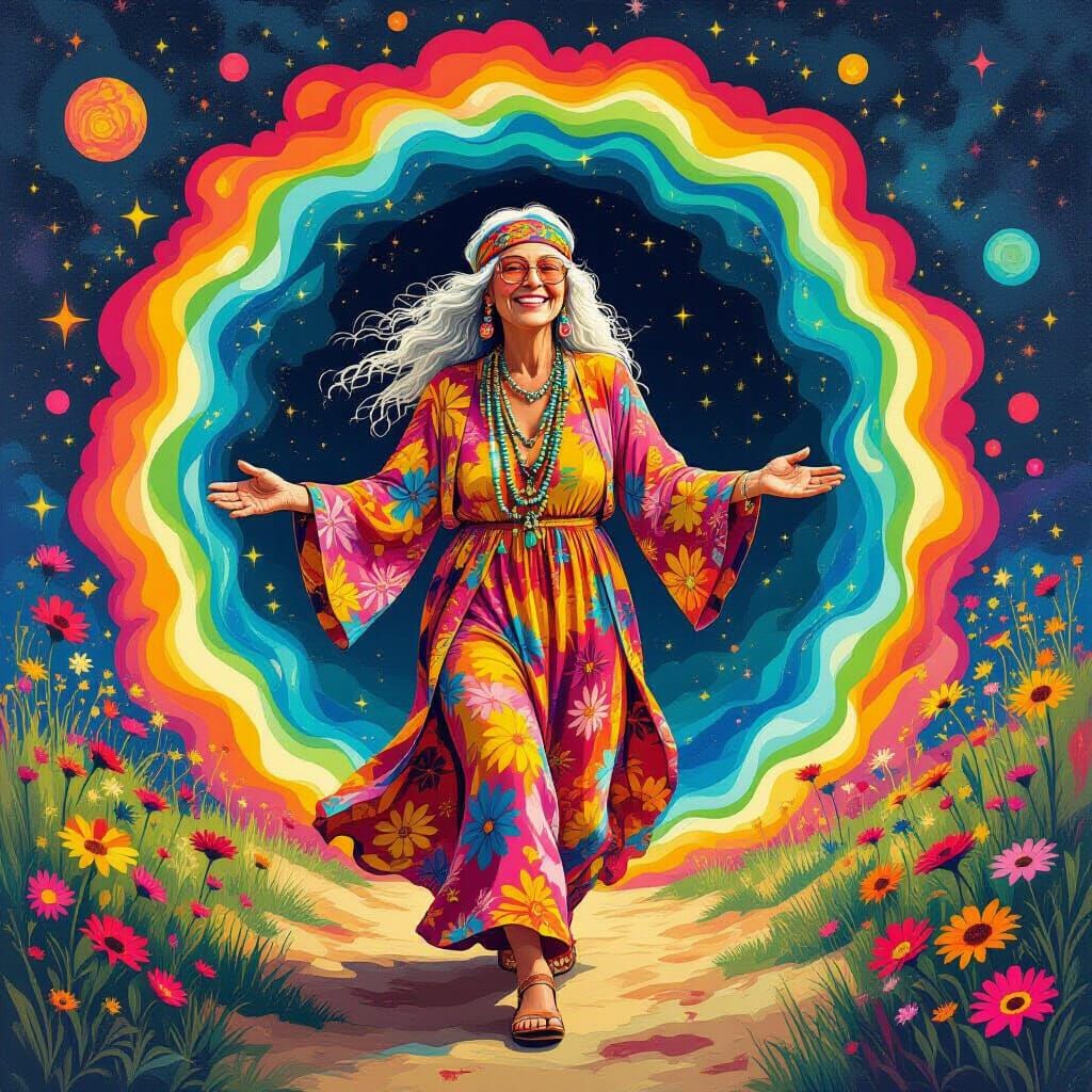 Hippie Woman's Psychedelic Journey to Woodstock