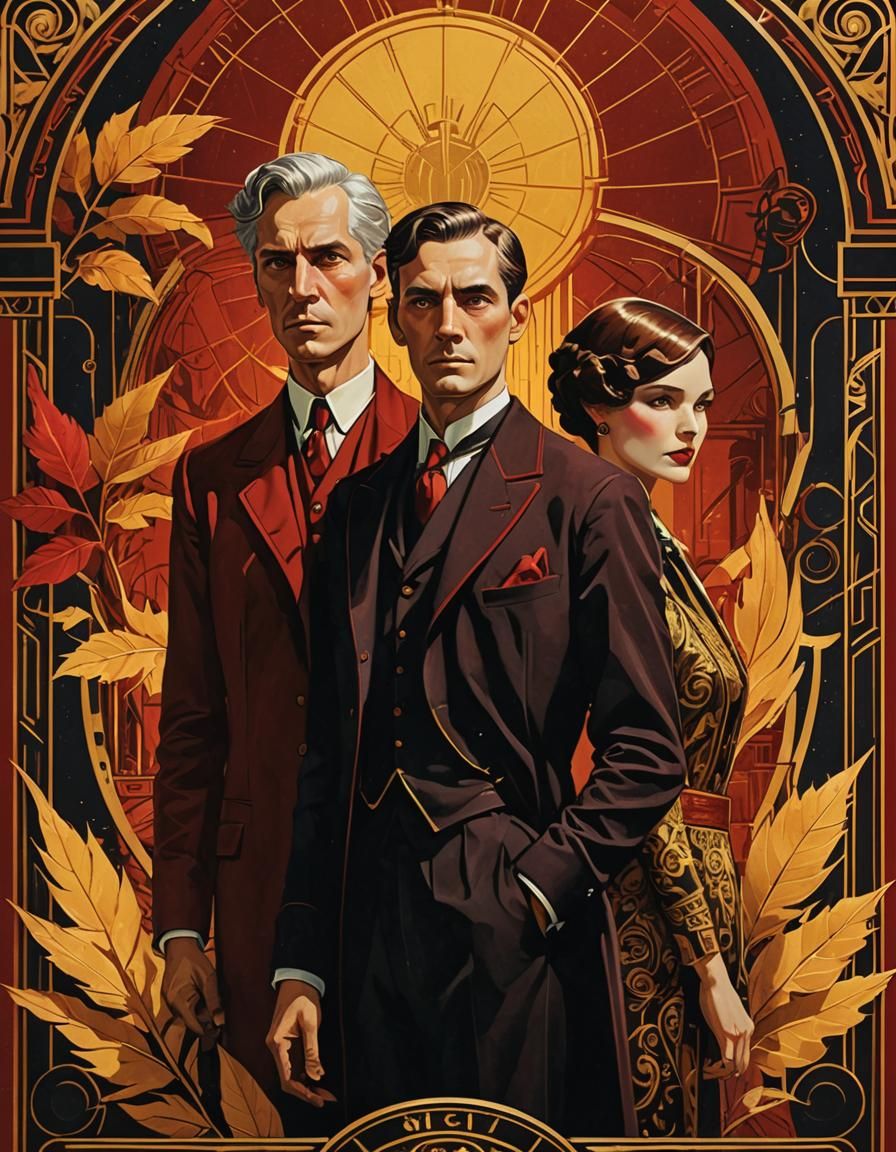 Mystifying Magician in Art Deco Vintage Poster