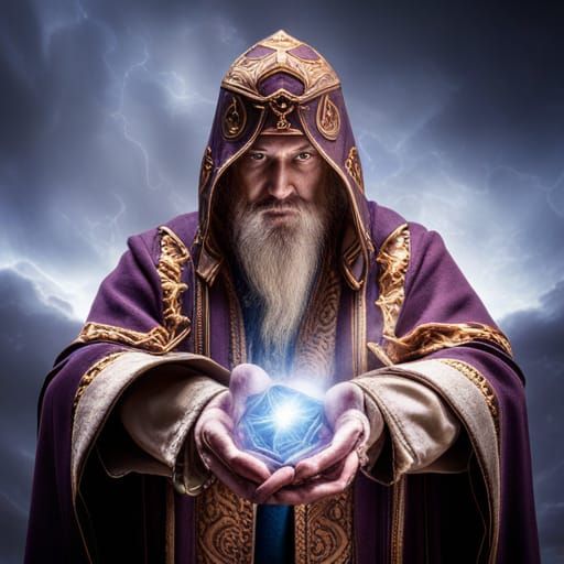 Wizard holding a Magical Tesseract