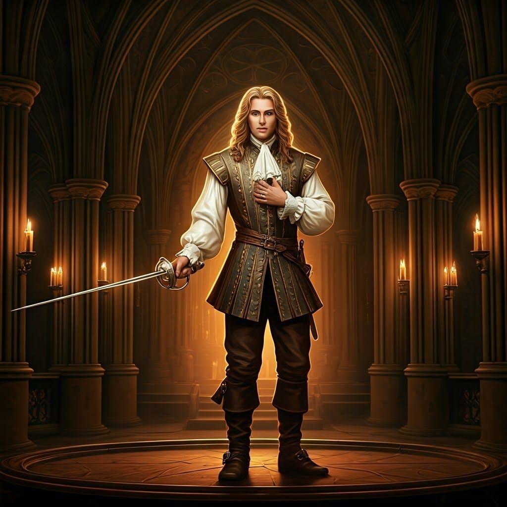 Medieval Prince Ready for Fencing, Matte Painting