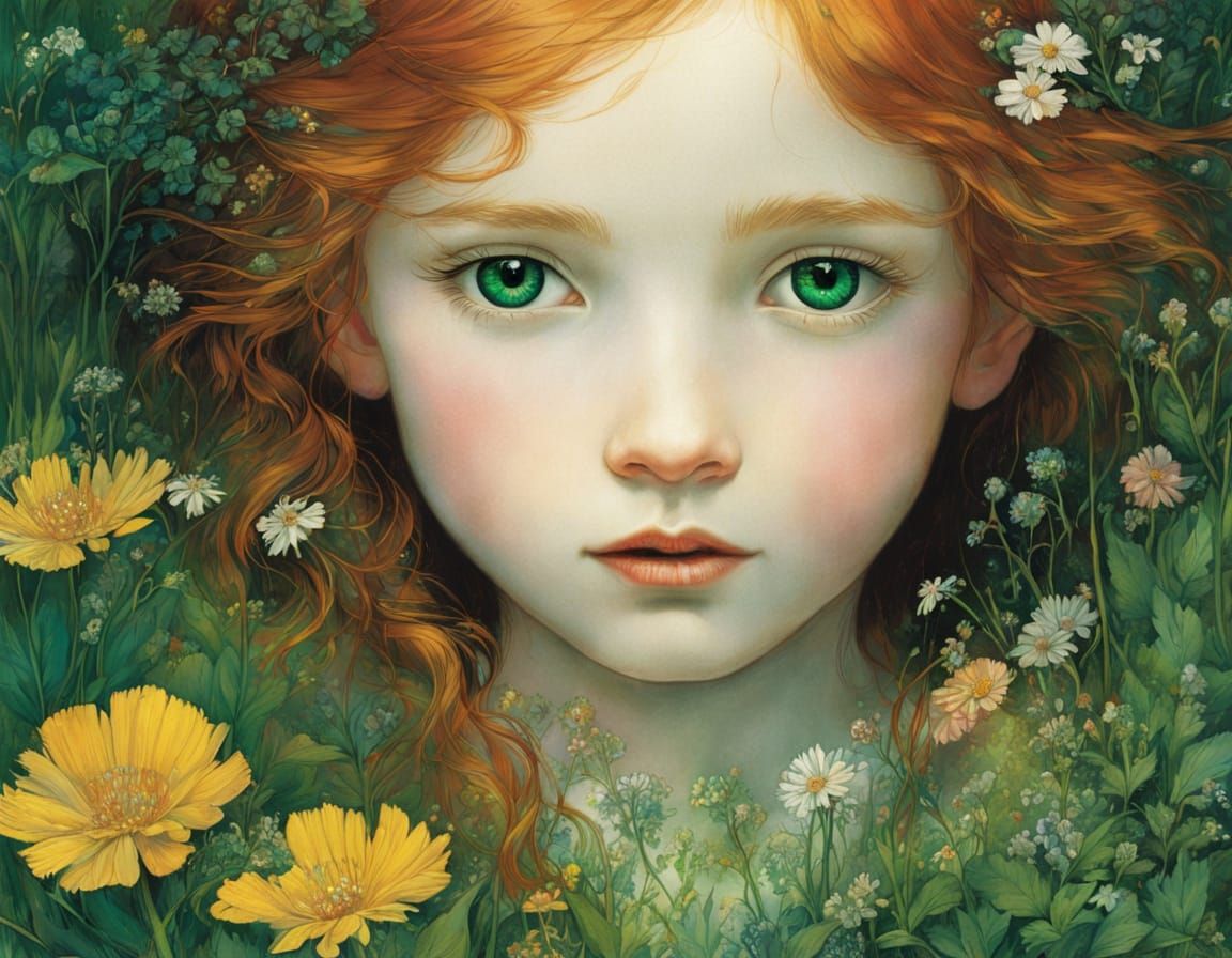 Enchanting Portrait of a Young Girl in Whimsical Victorian S...