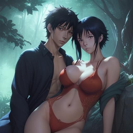 Demonic Man with Woman: Studio Ghibli Anime Visual