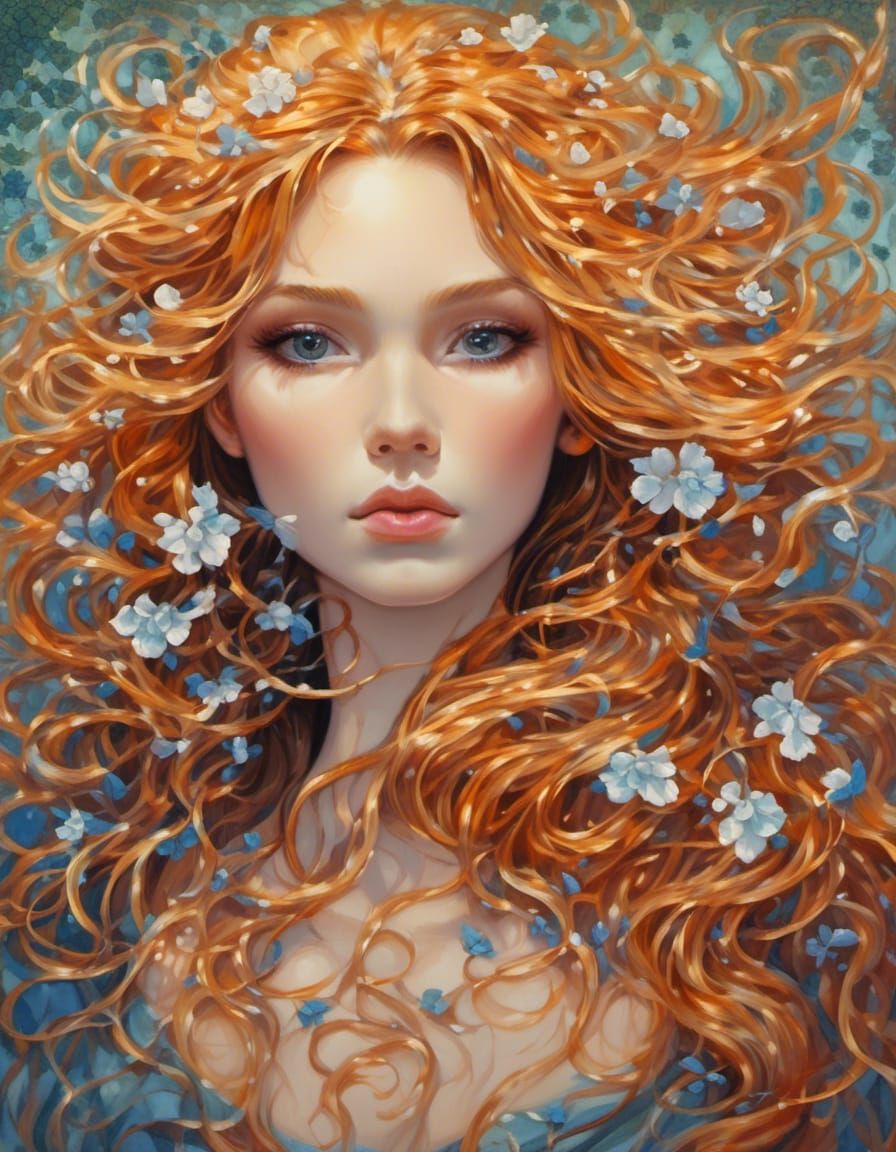 Petals in Auburn Hair, Mystical Realness Style