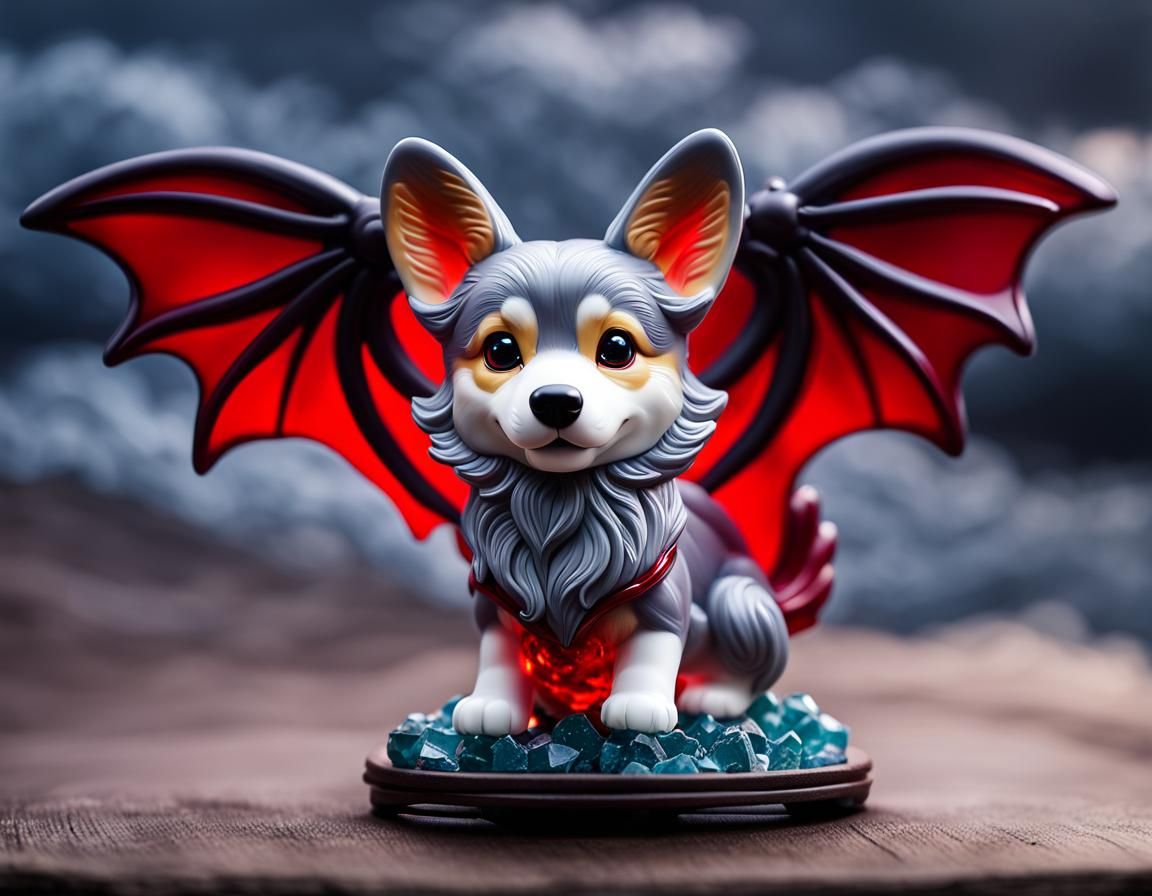 Bat Winged Corgi Wolf