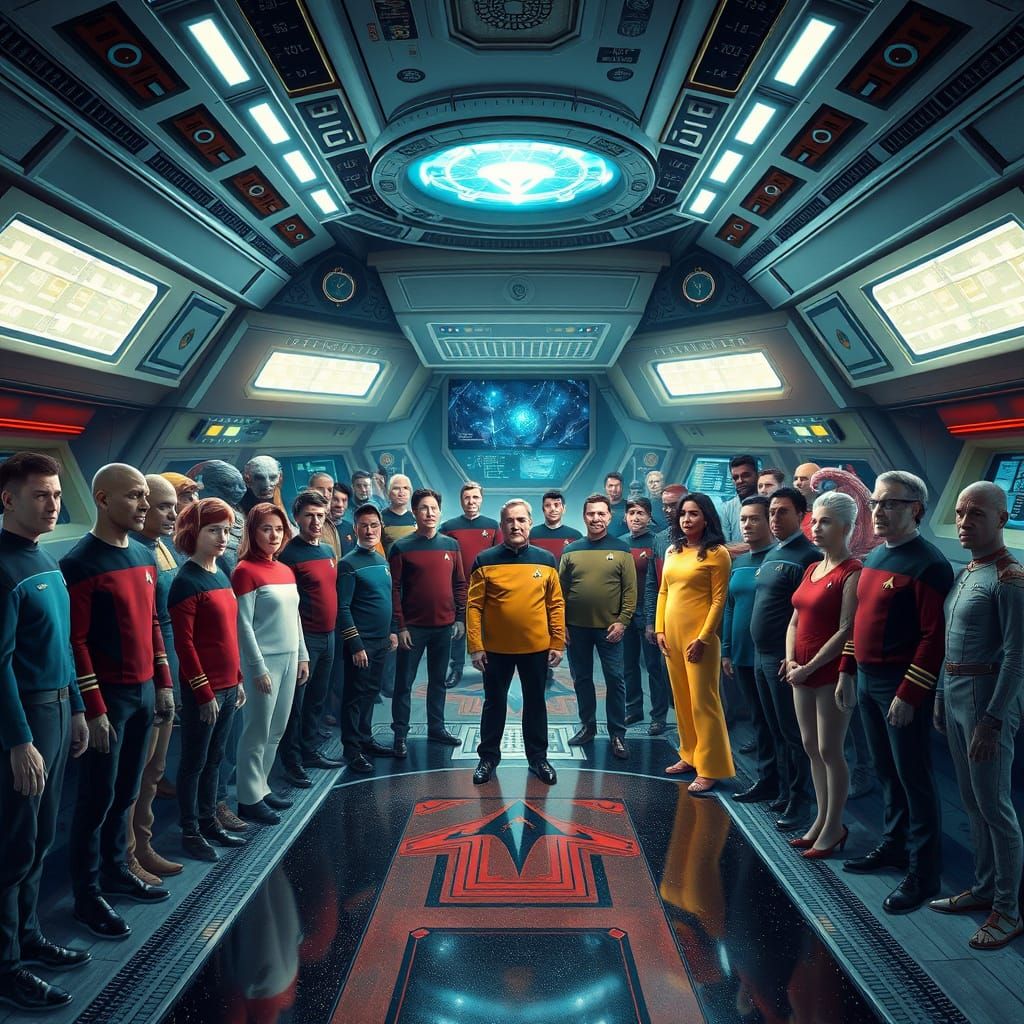 Starfleet Officers Unite with Alien Dignitaries in Cosmic Co...