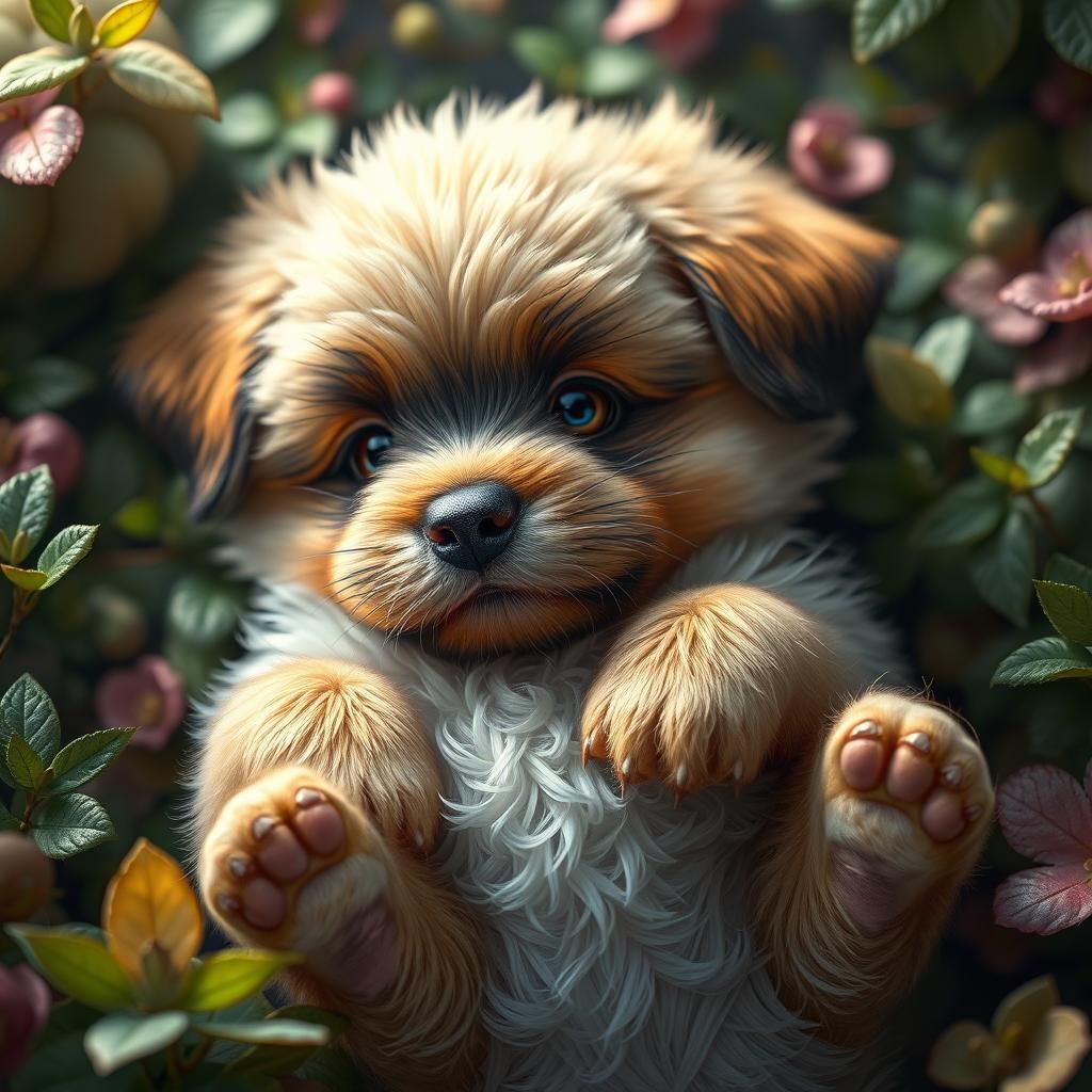 Fantasy Puppy with Mismatched Eyes, Matte Painting