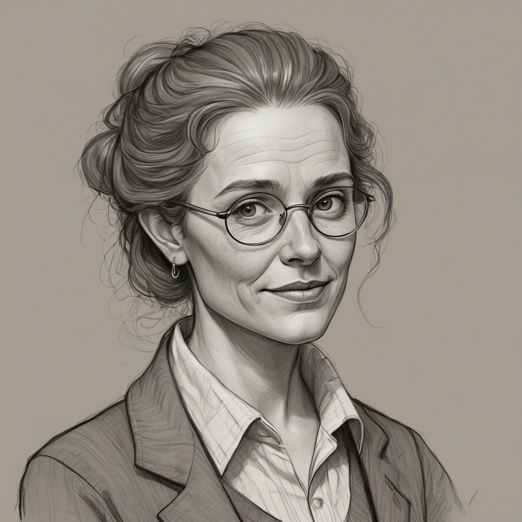 Feisty Character Portrait in Literary Sketch Style