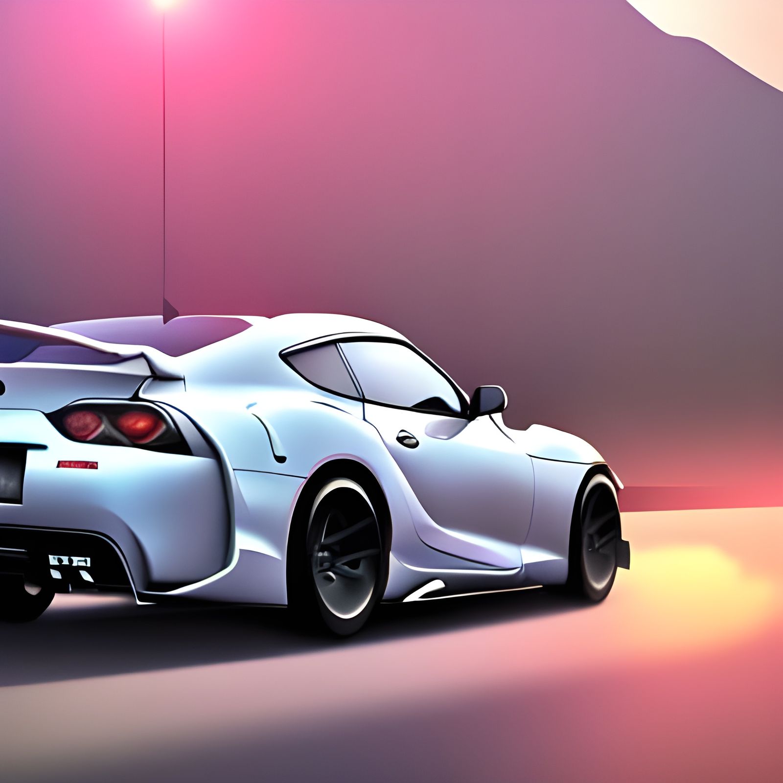 Toyota Supra in Tokyo Sunset: Detailed Matte Painting