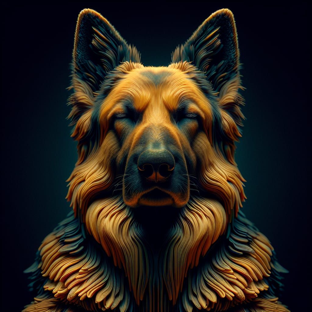 Meditating German Shepherd Dog