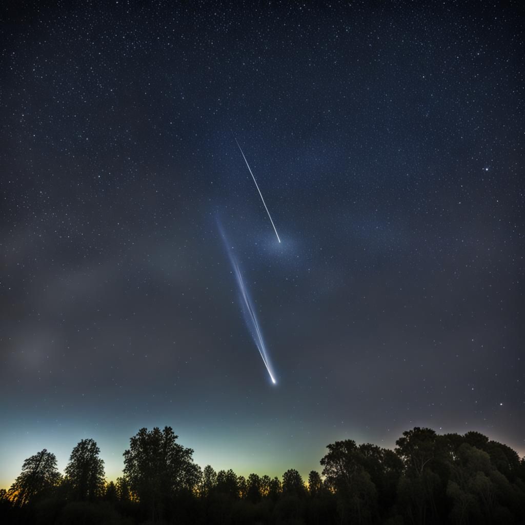 Halley's Comet Across Starry Night Sky