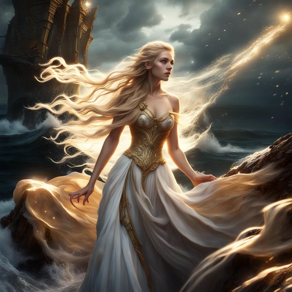 Fantasy Goddess of the Stormy Sea