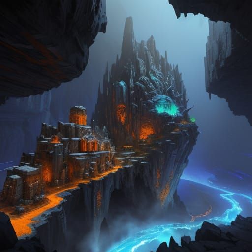 Supervillain Lair Concept Art with Advanced Tech