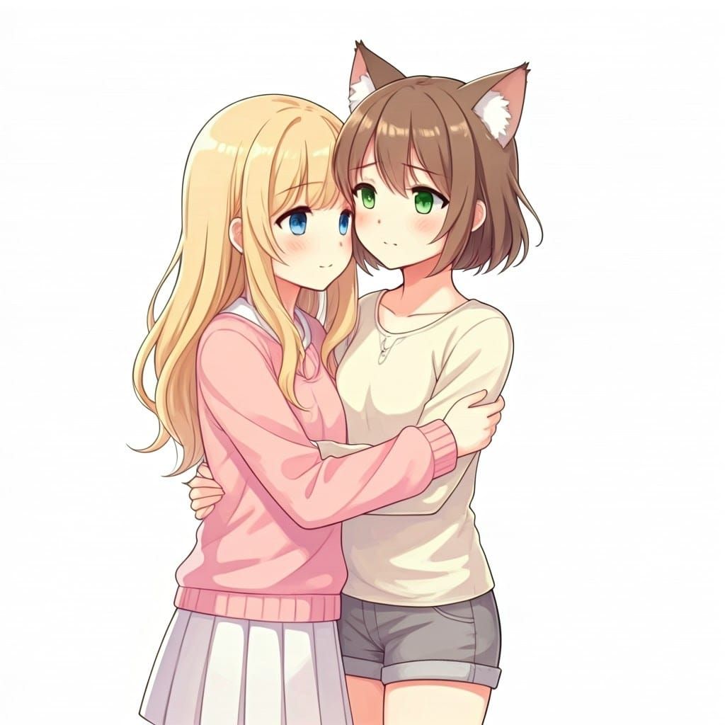 Tender Anime Girls Share a Comforting Moment