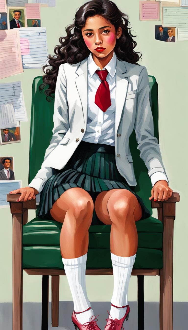 Teenager in School Uniform: Hyperrealistic Digital Portrait